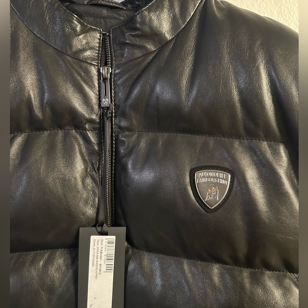 Lamborghini leather puffer jacket - Picture 3 of 9